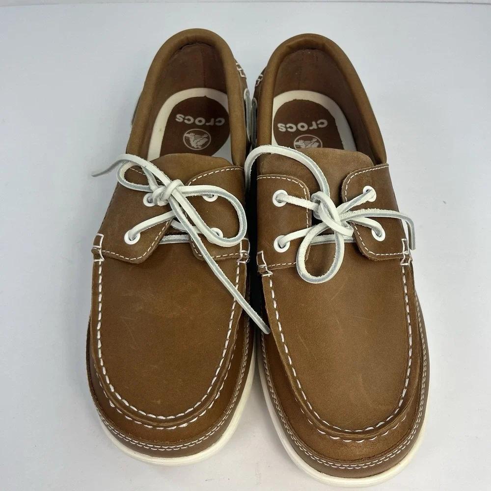 Crocs Harborline Boat Deck Driving Shoes Hazelnut Men's Size 11